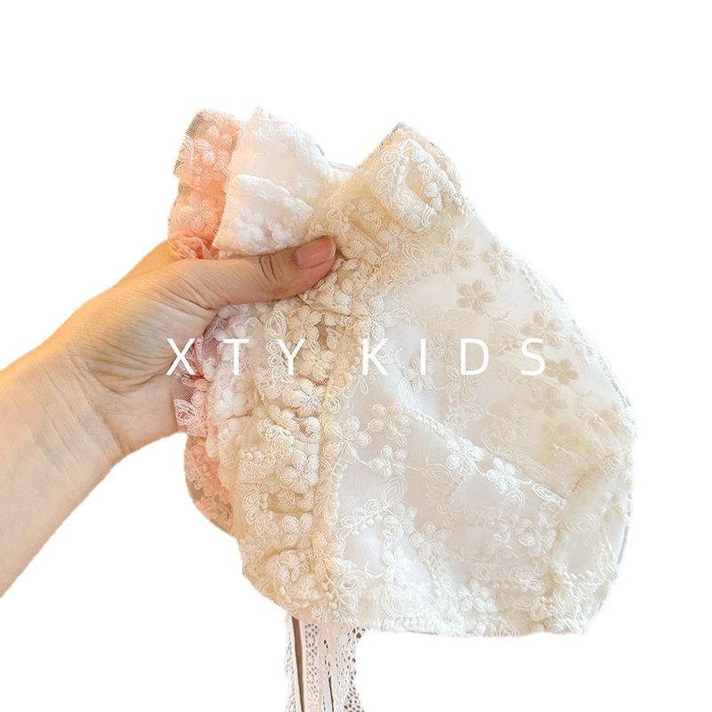 Primavera y verano delgada permeable encaje sombrero para bebés princesa sombrero de corte sombrero dulce sombrero de bebé
