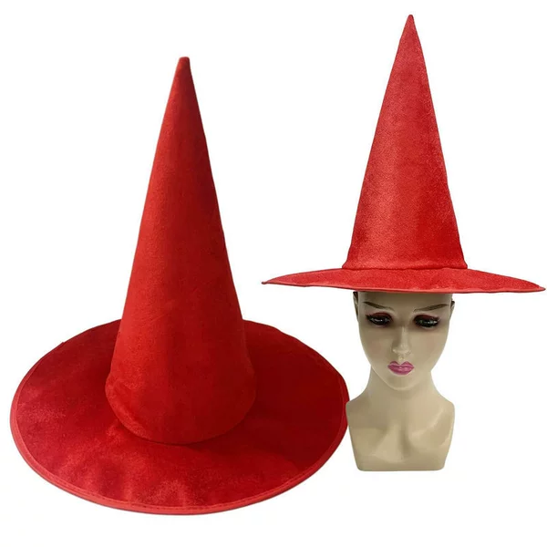 MX light board velvet witch hat: bright red