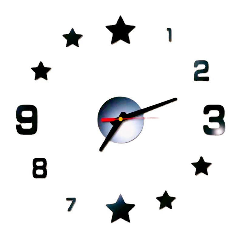 Factory star hanging clock Amazon goods DIY creative hanging clock simplicity home quiet watch wall paste clock