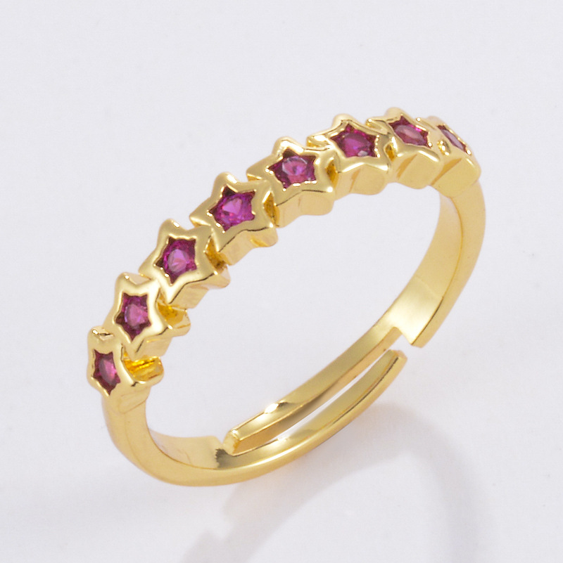 Wholesale Fashion Micro-inlaid Color Zircon Ring display picture 2