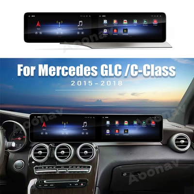 Dual 12.3inch Display Screens Suitable for Mercedes-Benz Glc/C-Class 15-18 Models Modified with Interactive Dual-Screen Large-Screen Navigation (DVD Navigation)
