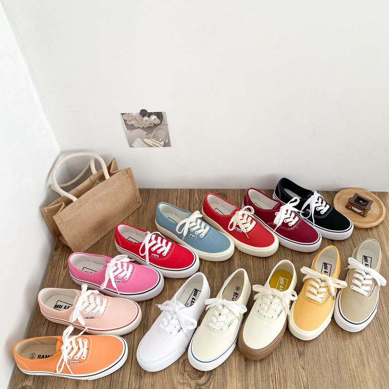 Run-608 Classic Canvas Shoes for Women, Korean Style Ulzzang Versatile College Style Flat Retro Hong Kong Style Ins Sneakers Run-608 Classic Canvas Shoes for Women, Korean Style Ulzzang Versatile College Style Flat Retro Hong Kong Style Ins Sneakers