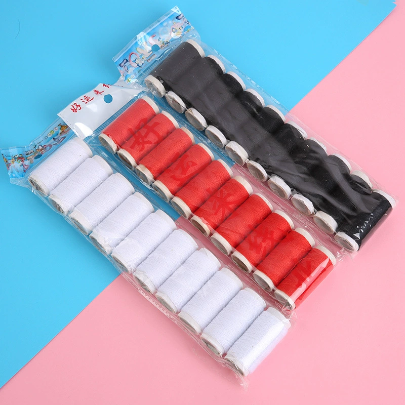 Фабрика оптом полиэстер 10 маленьких цветных нитей белая нить черная нить ручная швейная нить ежедневная швейная нить универмаг DIY игольная нить оптом