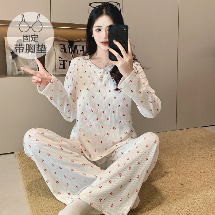 F-가슴 패드 676 블루 플로럴