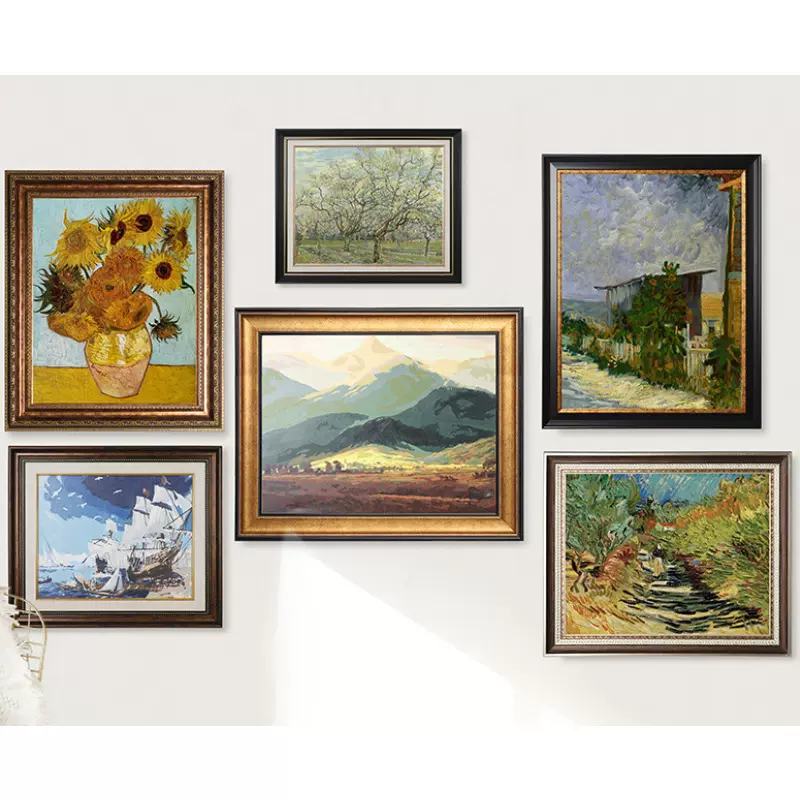 美式复古金银立体ps画框线条客厅装饰  画框/相框/国画框/油画框