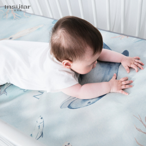 Infant bed cooling mat ice silk summer breathable newborn baby bed cooling mat kindergarten nap mat children's mat cross-border
