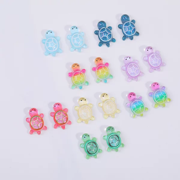 9*12.5mm Gold-Plated Nail Art Resin Turtle Ornament Cartoon Sea Turtle Phone Case Decoration