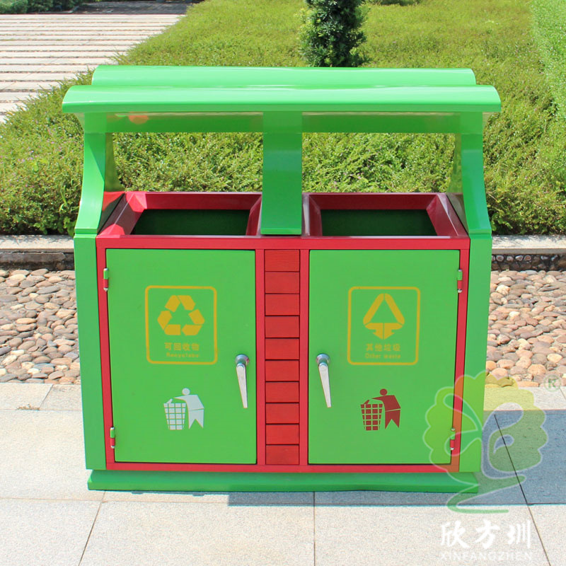 铁板金属户外分类垃圾桶市政街道果皮箱展翅飞翔公园垃圾箱回收箱