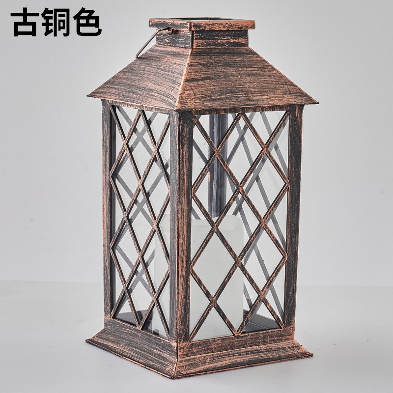国境を越えたソーラー屋外中庭キャンドル風ランプ庭の芝生の風景装飾レトロな雰囲気の新しい大きな宮殿ランタン|undefined