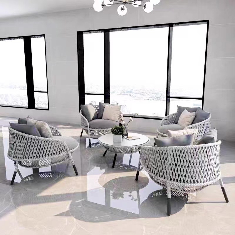 Sofá de caña al aire libre patio jardín terraza hotel villa casa modelo de alojamiento muebles creativos lujosos