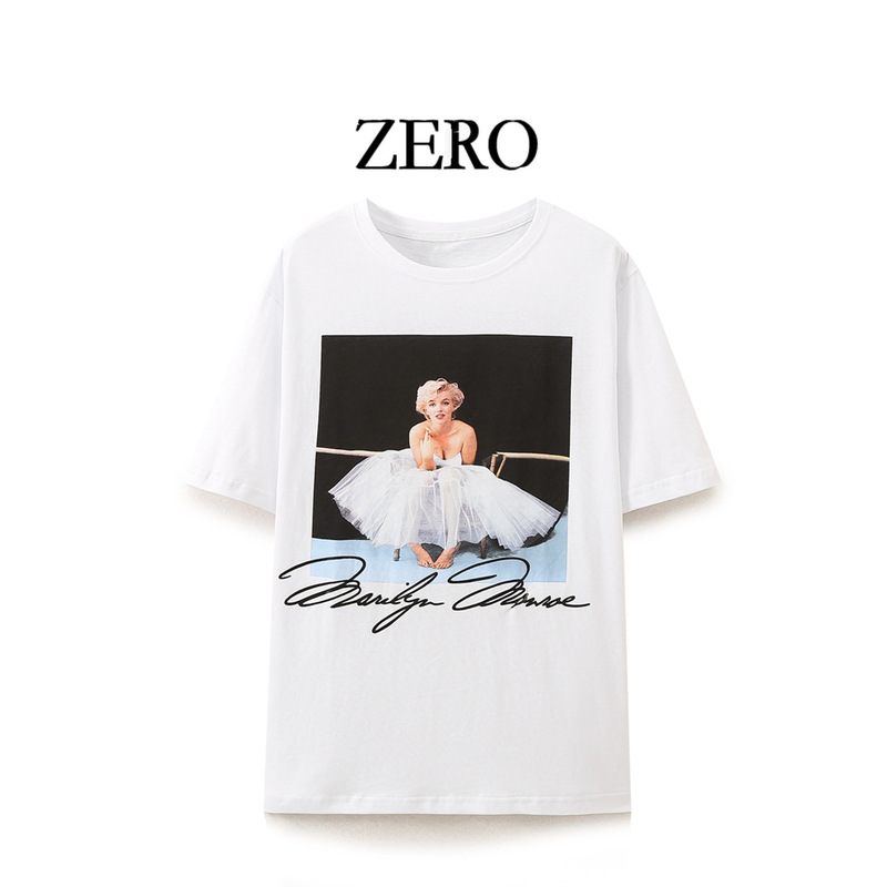 Zero Homemade European and American Style Versatile New Women's Classic Marilyn Monroe T-Shirt 008503