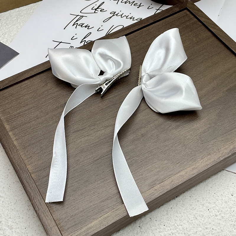 Three-Dimensional Hair Accessories Duyan 2025 New Headwear Same Style Satin High-End Side Bow Hairpin Hairpin