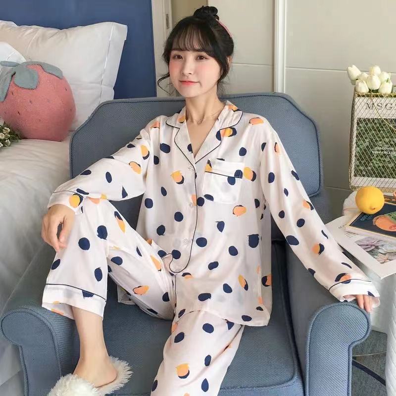 Nuevas celebridades de Internet ins viento primavera otoño pijamas mujeres de manga larga versión coreana japonesa dulce y lindo traje de servicio a domicilio de confinamiento