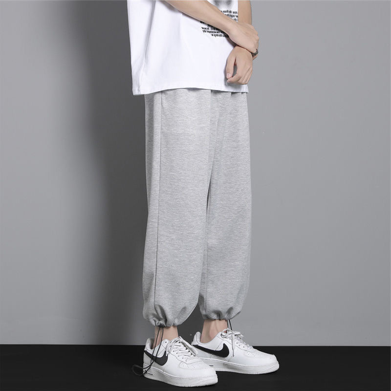 Pantalones casuales de otoño para hombres sueltos rectos versátiles pantalones cortos de moda de los hombres coreanos deportivos para estudiantes pierna ancha de los hombres