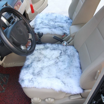 Whole Goatskin Fur Cushion, Wool pad - please-choose-a-color-gray-wool-tip-a-square-pad-cut-from-the-whole-sheepskin