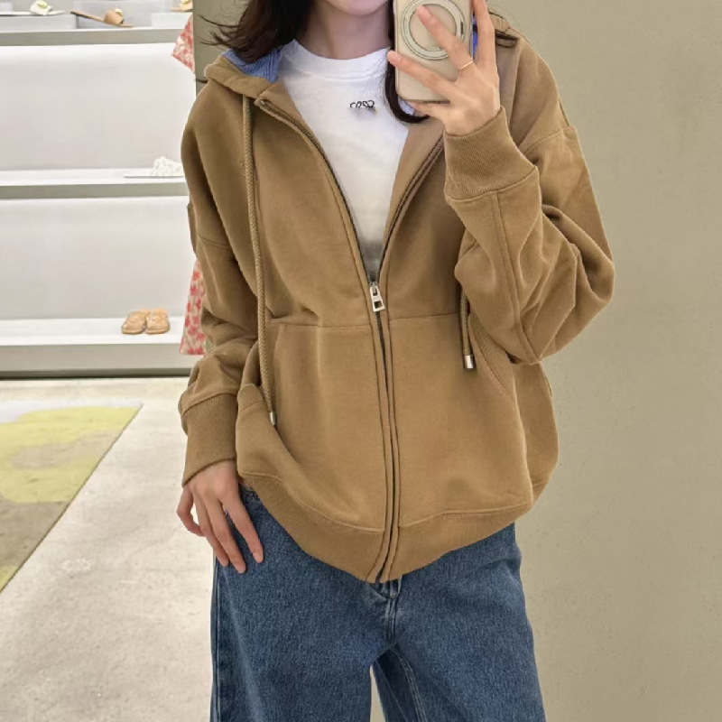 2025秋冬新品罗家徽标刺绣宽松休闲百搭拉链连帽卫衣外套男女同款|undefined