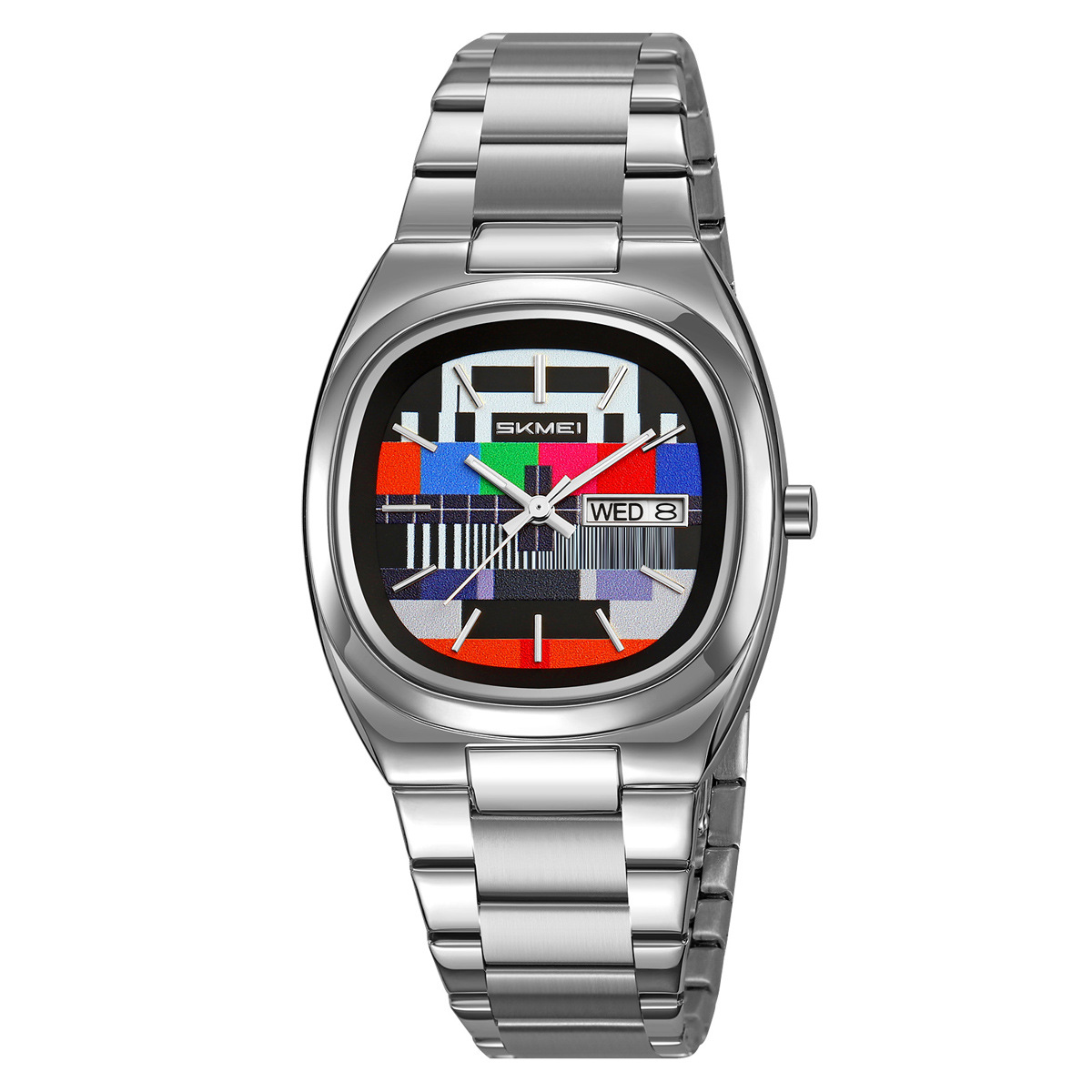 Momentos de belleza personales TV dial relojes de acero relojes de hombre doble calendario relojes de cuarzo personalizados transfronterizos mayoristas