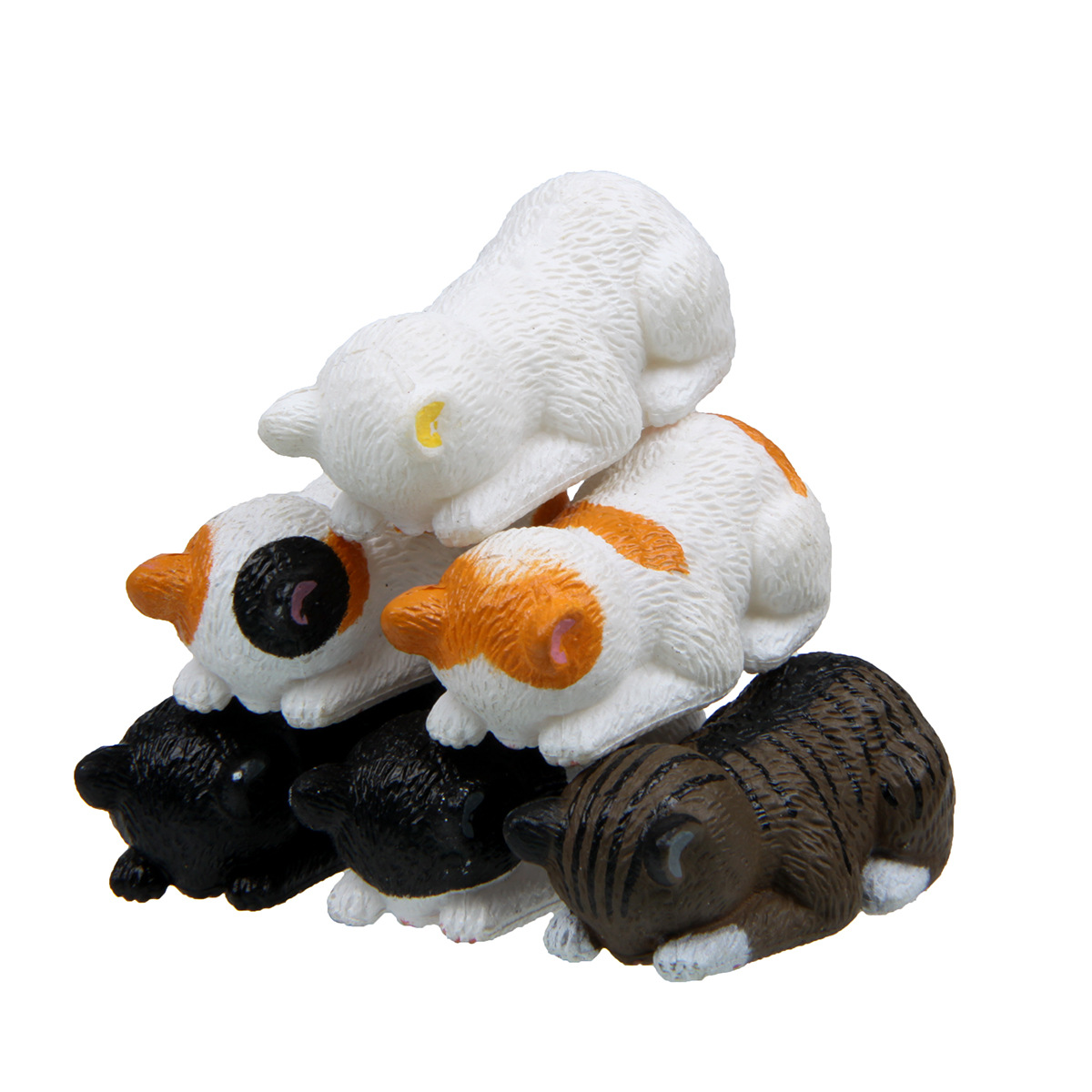 얼굴을 가린 채 바닥에 누워 있는 귀여운 고양이 창의적인 모든 매치 원예 마이크로 조경 베이킹 조경 인형 데스크탑 인형 소품