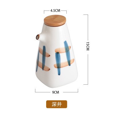 Suministros de cocina de estilo japonés creativo cerámica condimento olla salsa olla vinagre botella salsa para el hogar botella de aceite traje condimento botella
