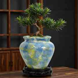 北欧风陶瓷花盆家用大号带托盘透气君子兰绿箩绿植专用客厅阳台摆