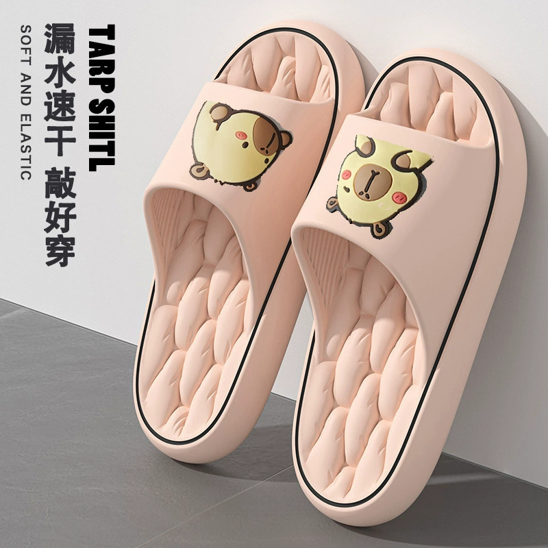 Летние мультипликационные Капибалаевы тапочки для мужчин в помещении холодные тапочки для женщин для купания противоскользящая ванная комната