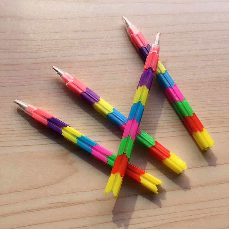 Cara sonriente calabaza de azúcar lápiz de múltiples cabezas bala lápiz de puesta de huevos lápiz estudiante sin afilar lápiz de ocho secciones bloques de construcción pluma educativa