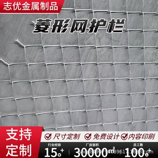 镀锌丝隔离网定制勾花菱形网矿用勾花护坡喷浆挂网支护隔离铁丝网