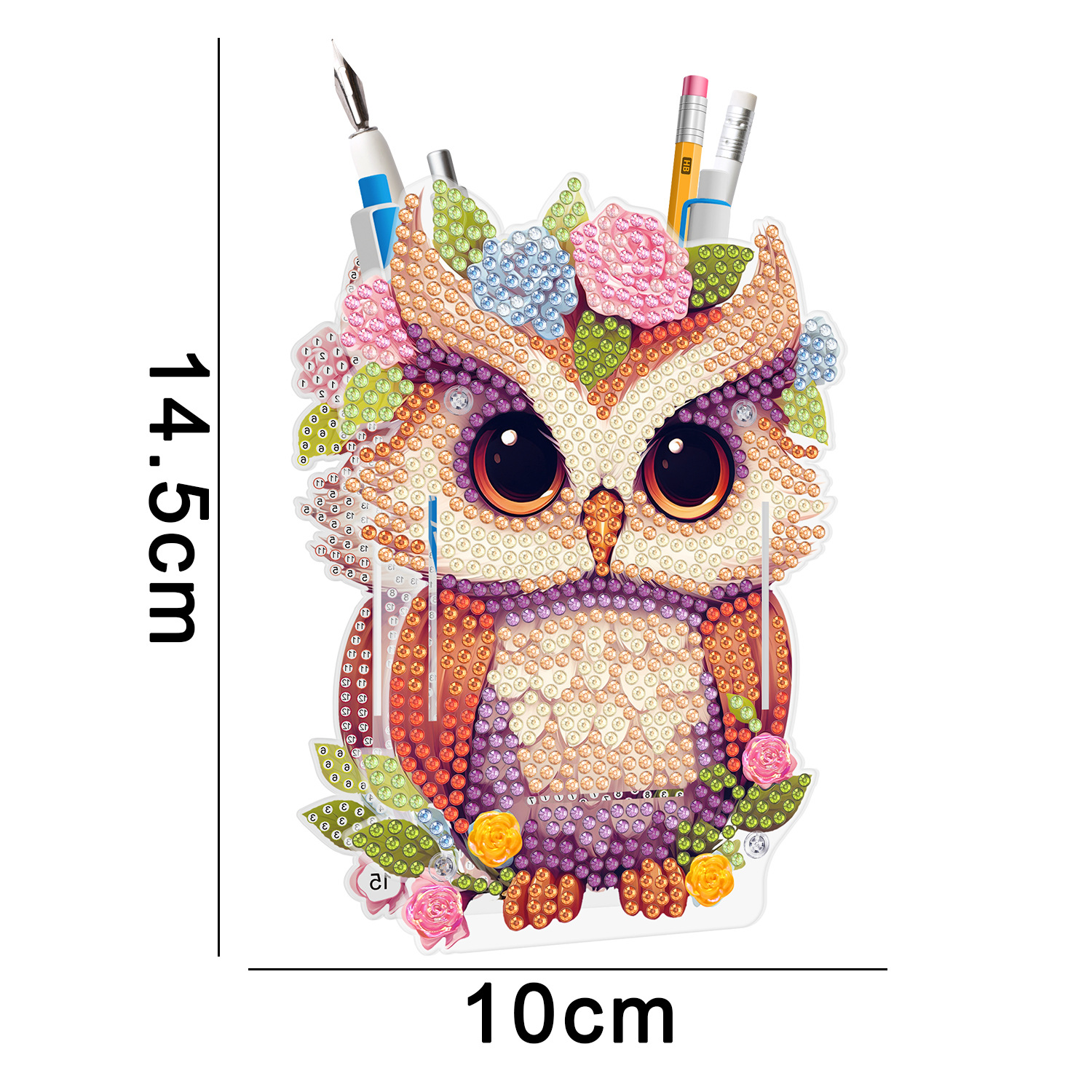 Accesorios para pintura de diamantes, soporte para bolígrafos DIY, estuche de PVC con diamantes de imitación de doble cara con diseño de animales, decoración de escritorio, disponible para distribución al por mayor.