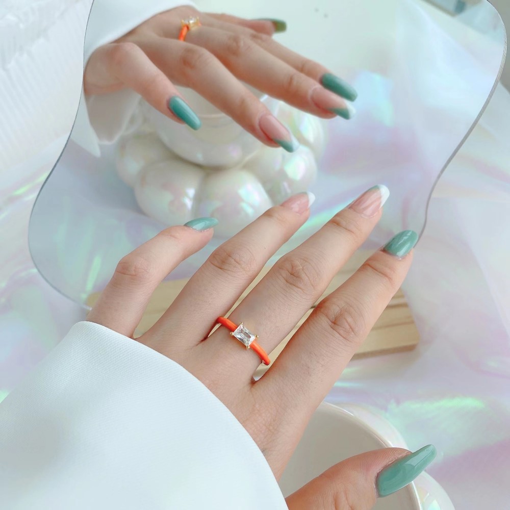 Fashion Geometric Sterling Silver Plating Zircon Open Ring 1 Piece