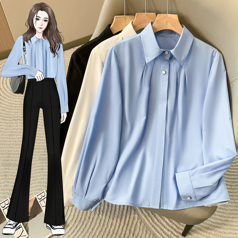 Spring New Real Shot Shirt Women's Shirt Career Interview Advanced Anti-Wrinkle Dress Top Long Sleeve 66607 Spring New Real Shot Shirt Women's Shirt Career Interview Advanced Anti-Wrinkle Dress Top Long Sleeve 66607