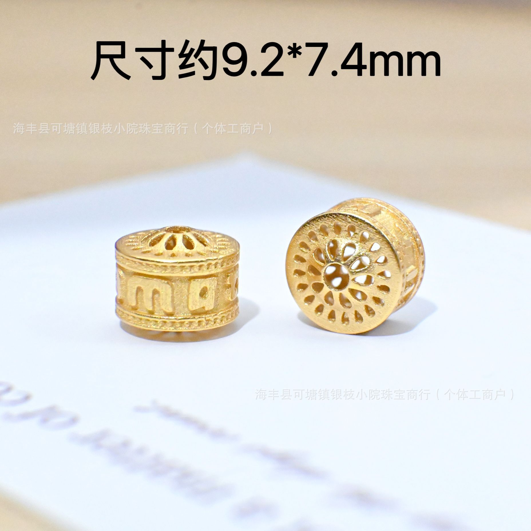 S925 Silver Ancient Gold DIY Through-Hole Accessories Cut Out Gourd Spacer Bead Pendant Lifting Braided Bracelet Necklace Accessories