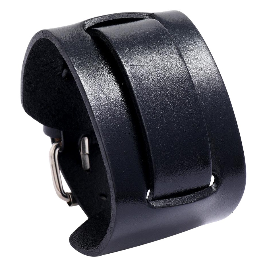 Cross-border fábrica de joyería caliente directa vintage hombres pulsera de piel de vaca simple ajustable punk pulsera de cuero ancho