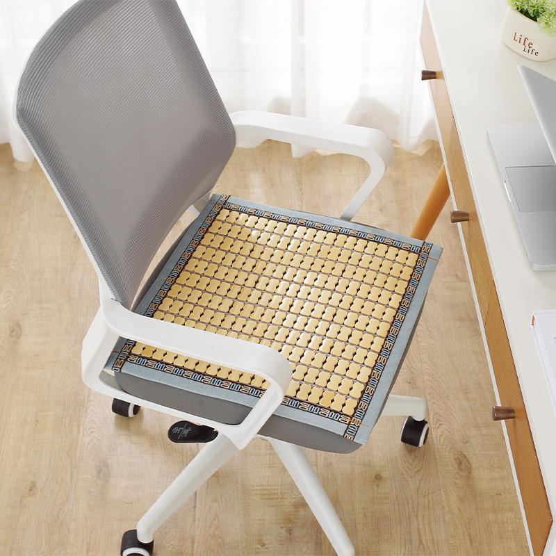 Verano Mahjong Mat cojín transpirable antideslizante silla de oficina Estera de bambú estera fresca del coche verano largo cojín silla Butt pad