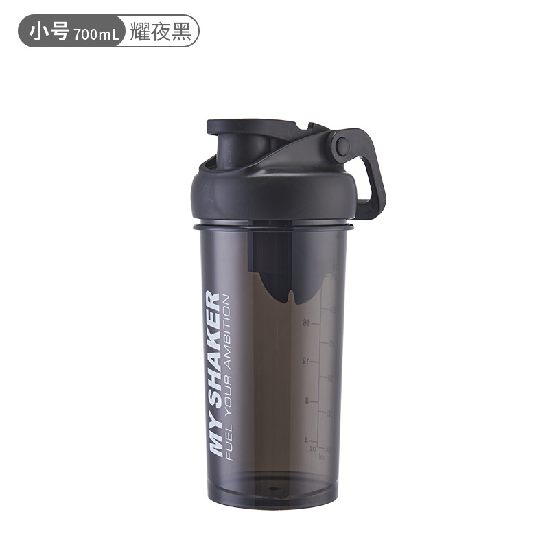 Taza de batido a prueba de fugas sellada con tapa de agitación conveniente taza de agua deportiva de acondicionamiento físico al aire libre con mango hervidor de agua de gran capacidad