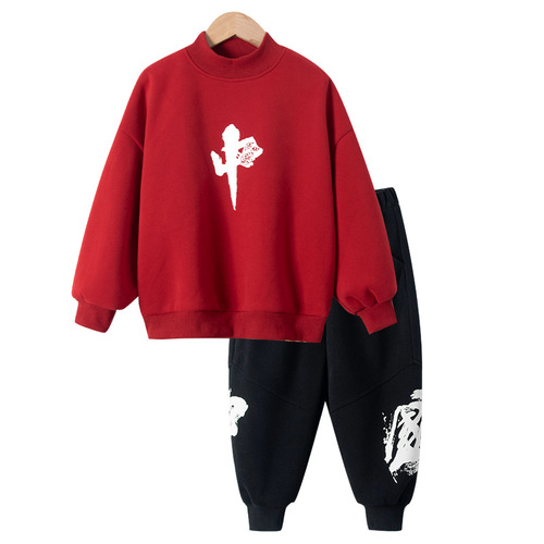 Boys' Spring Performance Set 2024 New Children's Clothes Sports Medium Child Sweatshirt Kids Spring Outfit