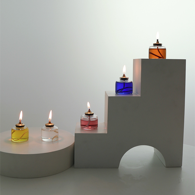 Lámpara de aceite de vidrio creativa lámpara casera candelabro cena romántica Hotel Occidental restaurante bar Decoración