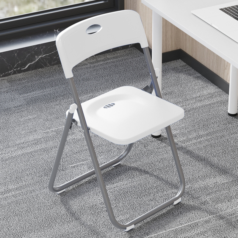 Silla plegable, silla de comedor de plástico para el hogar, evento portátil, capacitación en conferencias, respaldo del personal, silla de computadora, taburete, simple ins