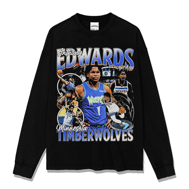 Edwards American Star camiseta de calle hip-hop marca de tendencia impresión retro hacer viejo lavado pesado suelto manga corta image 12