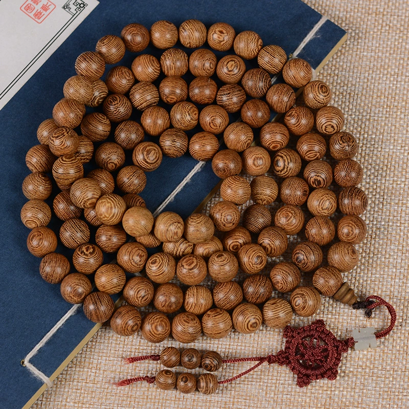 Rosary wooden bracelet, round walnut beads, sizes 6–15 mm, 108‑bead and bracelet options