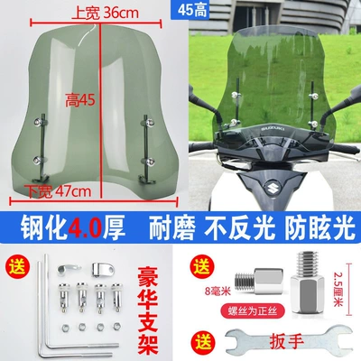 wear-resistant, front windscreen for electric Motorcycle front windshield - brown-40-thick-45-high-luxury-stand-comes-with-a-wrench