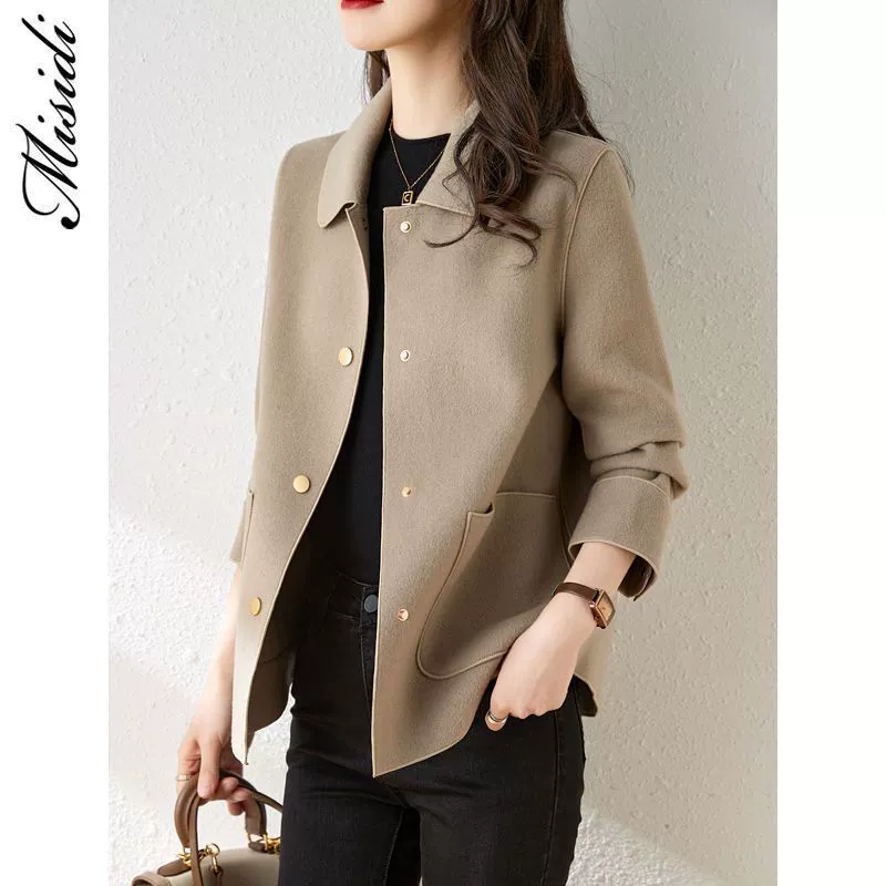 Демисезонное двустороннее woolen velvet short elite coat, Chanel стиль, для тинейджеров