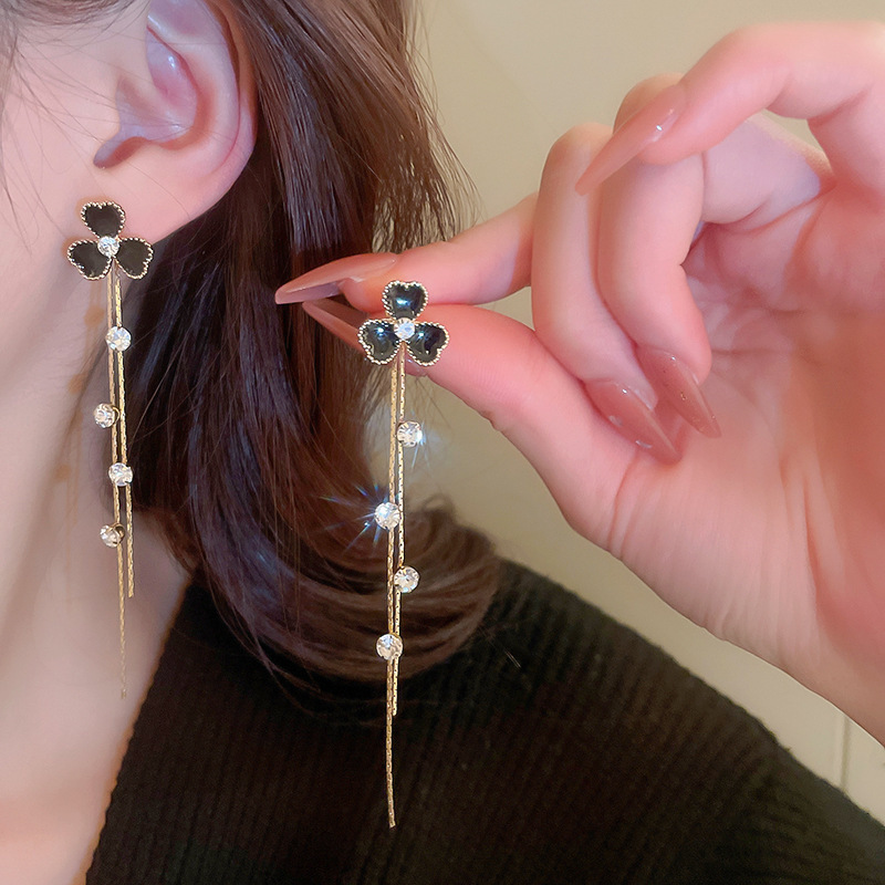 Holiday, Daily Occasion 1 Pair Simple Style Star Flower Inlay Alloy Zircon Drop Earrings