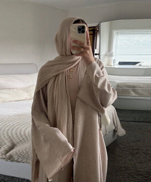 2025 Muslim Middle Eastern Arab Dubai Solid Color New Fashion Robe Dress Cardigan For Women's Outerwear_ecoleips.com