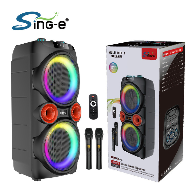 Sing-E Zqs10218 Private Model Dual 10inch High-Power Square Dance with Light Audio Outdoor Bluetooth Speaker Sing-E Zqs10218 Private Model Dual 10inch High-Power Square Dance with Light Audio Outdoor Bluetooth Speaker