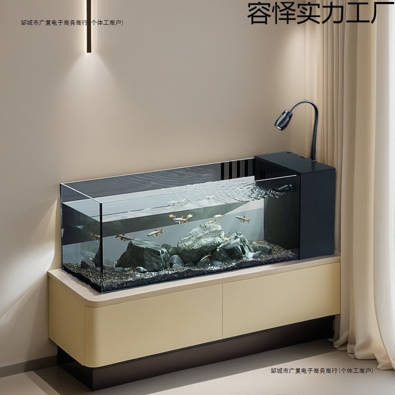 五线超白溪流新款鱼缸桌面客厅制氧小型生态造景一体式侧滤其他