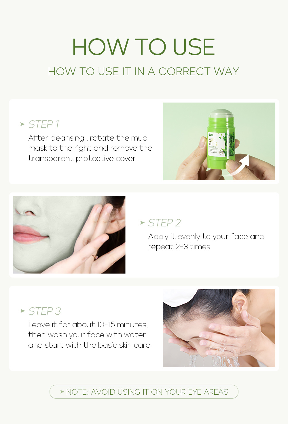 Wholesale of cross-border Fenyi Green Tea Mask Solid Stick Application Type mud Film for hydrating and cleansing, 40g in stock from the manufacturer undefined