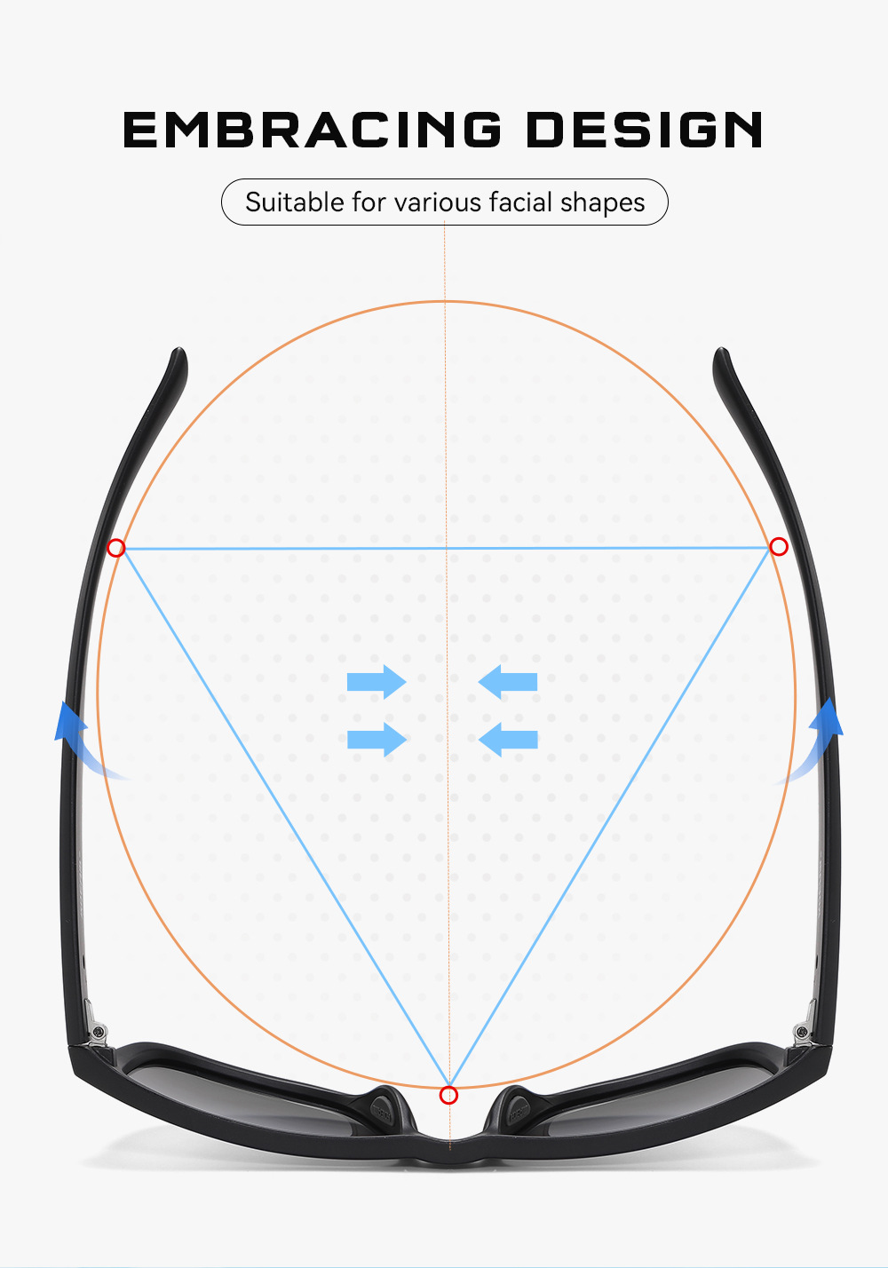 KDEAM Yeni Model Büyük Beden Polarize Güneş Gözlüğü Erkek Kadın Outdoor Spor Güneşlik Araba Sürüş Gözlüğü KD109-PLUS