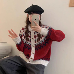 加厚毛衣女秋冬季新款2025跨境欧美慵懒宽松百搭减龄优质针织开衫