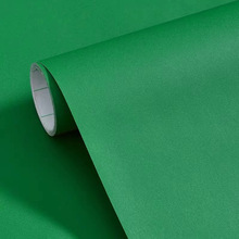 绿色墙纸自粘防水贴纸直播背景墙贴护眼绿衣柜装饰即时贴墙壁纸