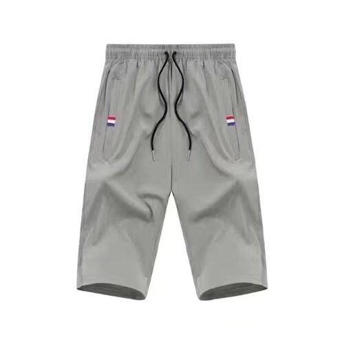 Manufacturer's Source Summer Ice Silk Cropped Pants 2024 New Straight Loose Men's Casual Thin Shorts